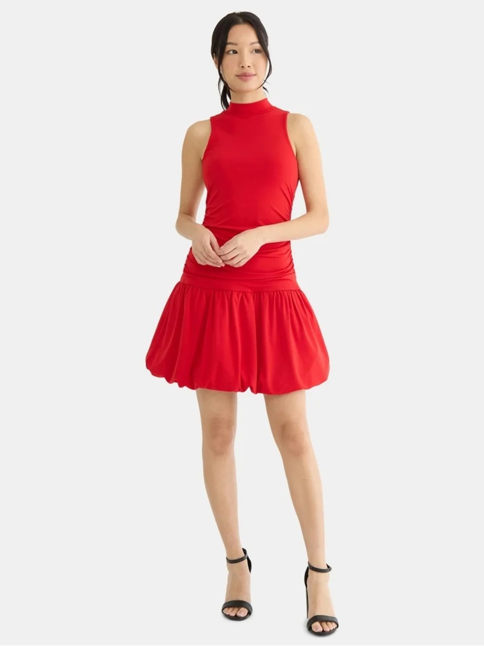 Madden NYC mock neck bubble dress